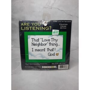 Vintage Dimensions Counted Cross Stitch Kit Love Thy Neighbor w/Charm
